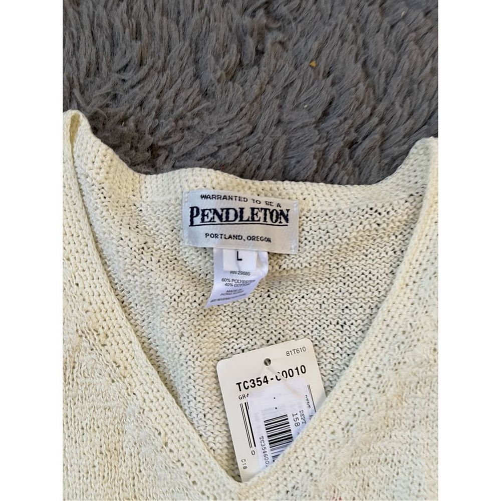 Nwt Pendleton white sweater vest sleeveless blouse size large - Picture 4 of 5